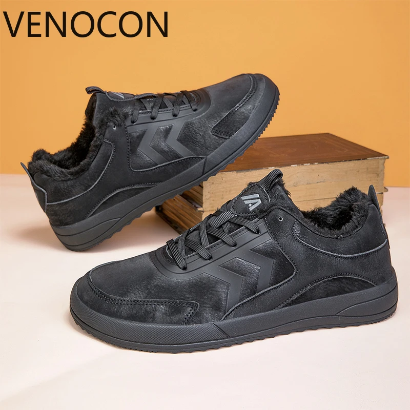 VENOCON Minimalist Wide ToeBox Feet Barefoot Thermal Fur Lining Winter Boots Shoes Men Women Sneakers Footwear Boots For Man