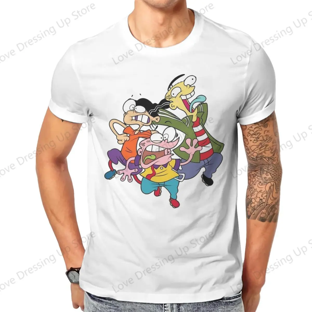 100% Cotton T-shirt Ed Edd n Eddy The Mis-Edventures t shirt men Cartoon Network 90s Sweat Absorption Casual Short Sleeves S-6XL