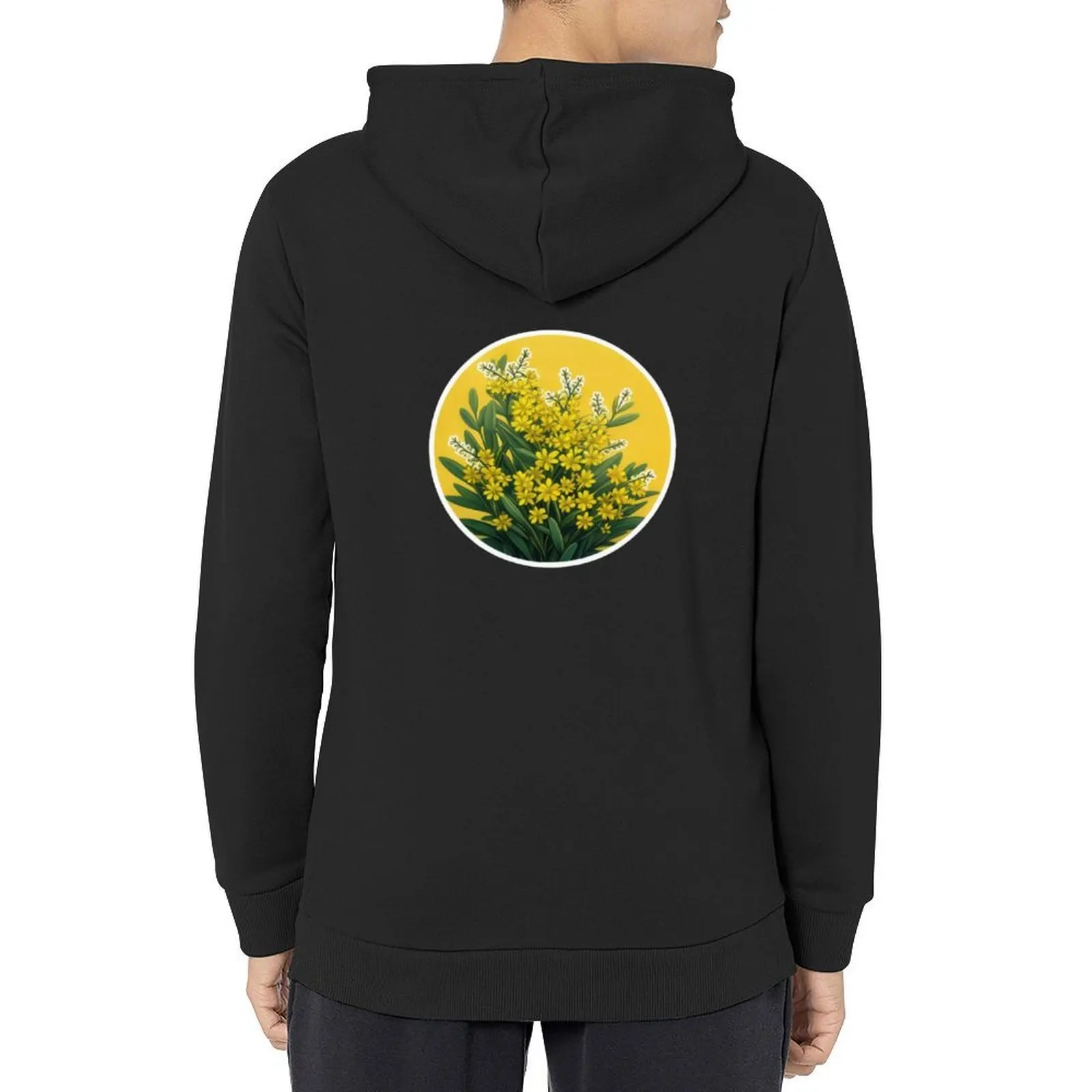

Australian Golden Wattle Flower Hoodie male clothes korean autumn clothes autumn aesthetic clothing mens hoodies