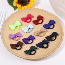 10Pcs/Set Mini Bows Elastic Hair Bands For Cute Girls Nylon Rubber Band Hair Rope Ponytail Holder Headwear Kids Hair Accessories