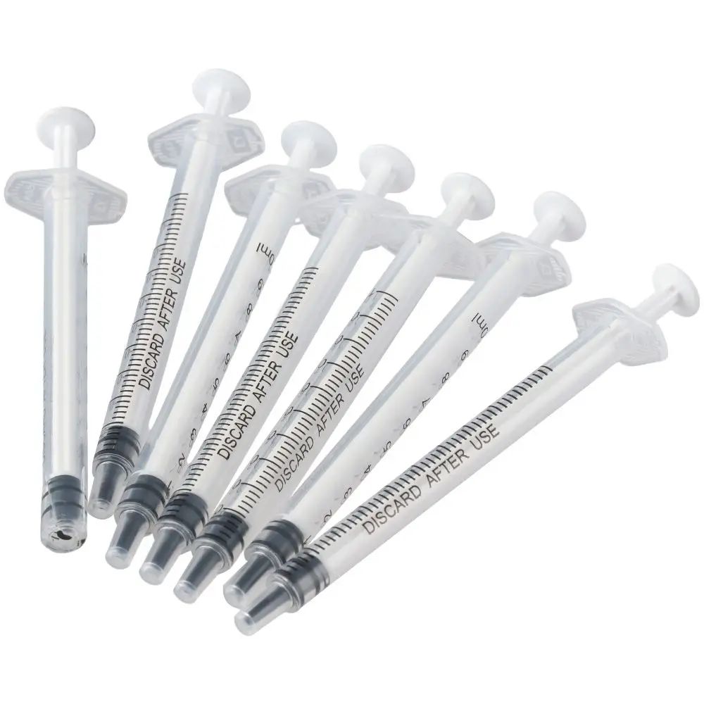 100PCS 1ml/cc Plastic Syringe No Needle with Cap Syringe for Liquid Individually Sealed Measuring Syringe Tools