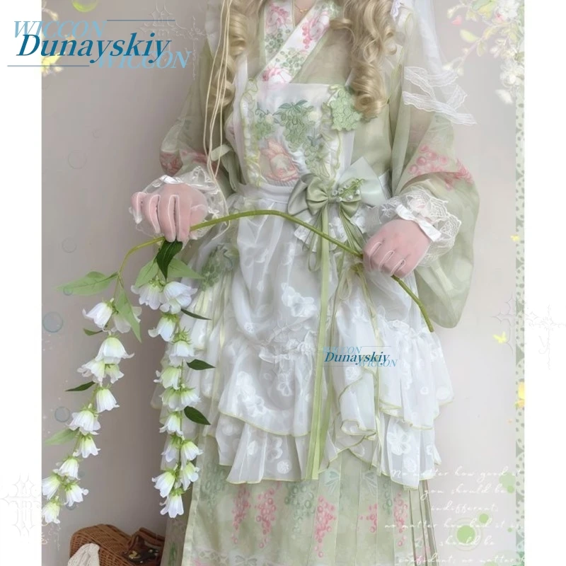 Summer Lolita Overdress Daily Wear Lolita Party Chinese Western Fusion Green Grape Purple Jacquard Embroidered Drawstring Sheer
