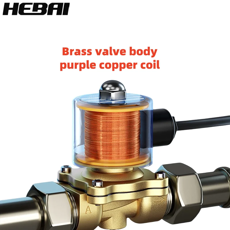 صمام الملف اللولبي الكهربائي HEBAI 1/4 "3/8" 1/2 "3/4" 1 "DN8/10/15/20/25/50 هوائي مغلق عادة لزيت الماء والهواء 12 فولت 24 فولت 220 فولت #4