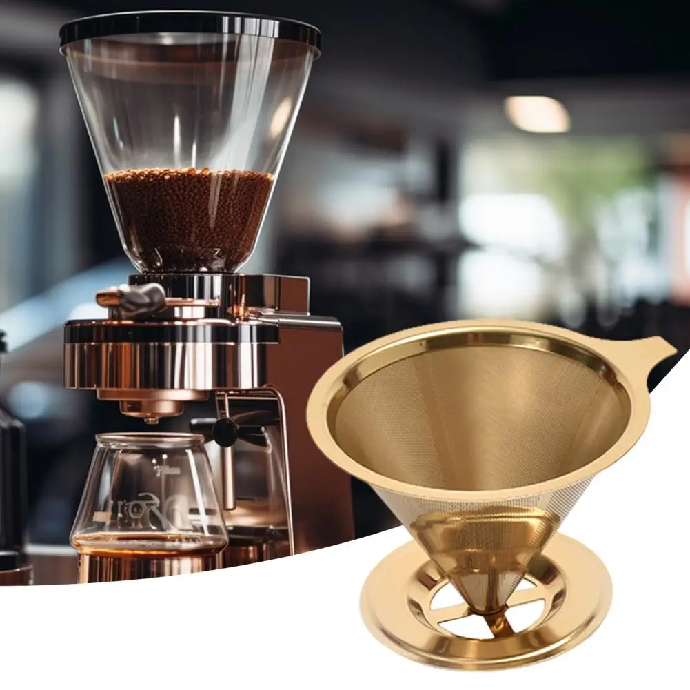 Rust-proof Coffee Filter Stainless Steel Pour Over Coffee Dripper Set Reusable Cone Filter Slow Drip Maker for Single for Home