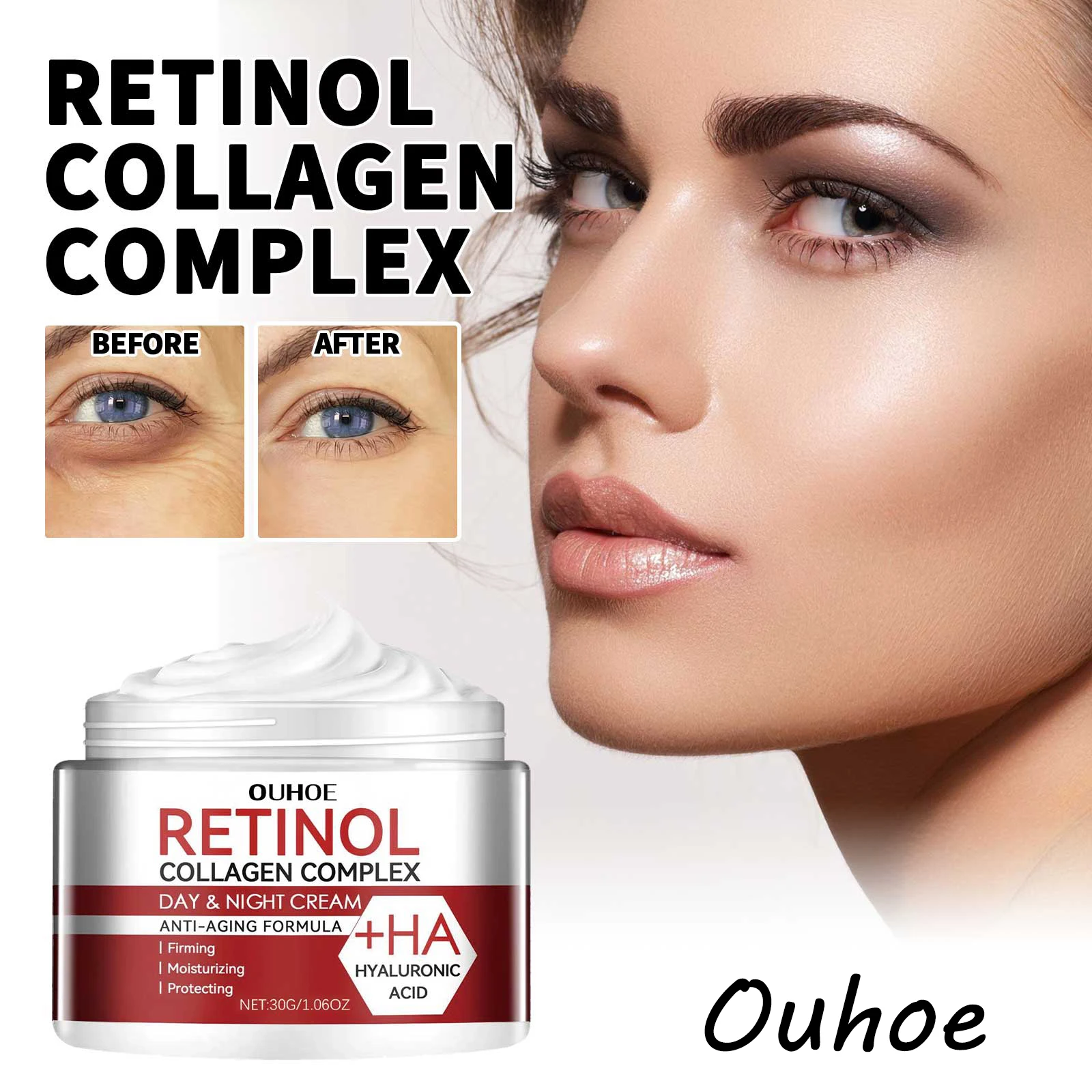 

Ouhoe Retinol Face Cream Moisturizing Reduce Fine Lines Remove Dark Circles Firming Pore Shrink Anti-aging Glowing Face Cream