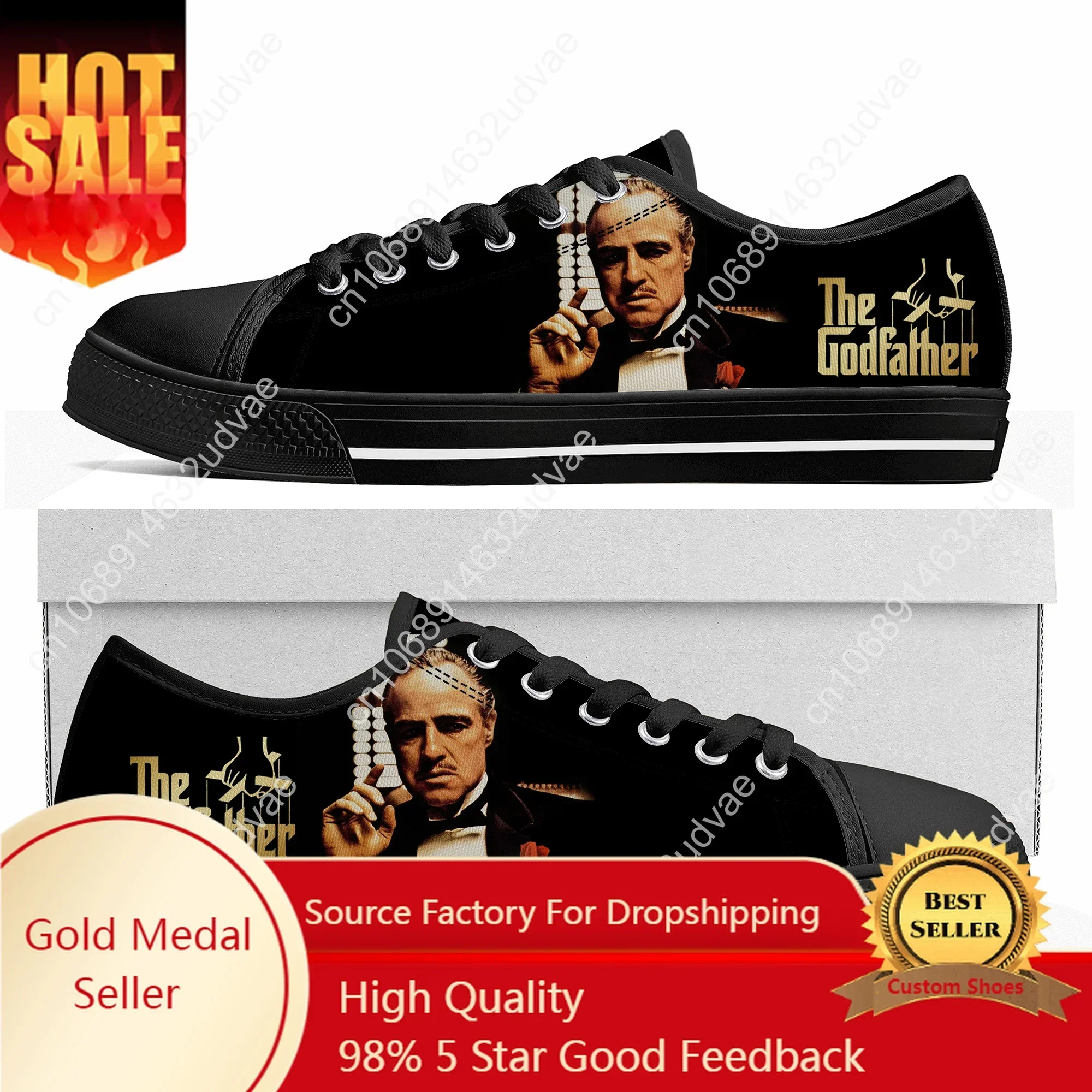 Hot Cool Movie The Godfather Trilogy Low Top Sneakers Mens Womens High Quality Canvas Sneaker Couple Shoes Custom Shoe