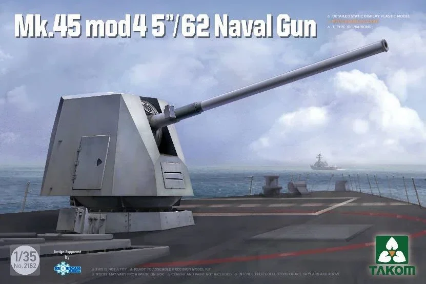 TAKOM Assembled Model Kit TAKOM-2182 Mk.45 mod4 127mm US Naval Gun 1/35