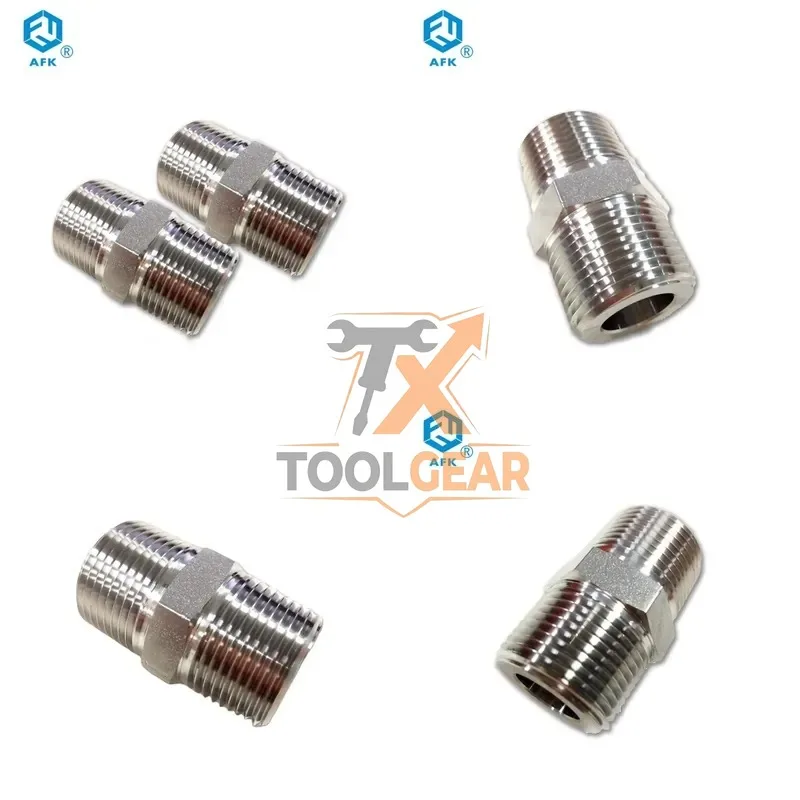 2026hotsale* Nipple Connector Pipe Fittings NPT Stainless Steel 316 Double Male Thread Forged Fittings 1/2 Male Equal