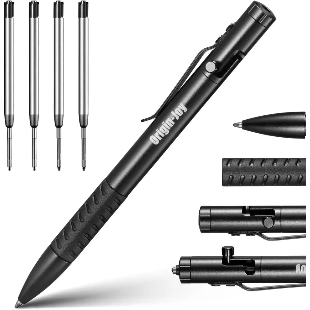 

2-Pack Tactical Pen Set, Military Grade EDC Tool, Multifunction Survival Pen with 8 Refillable Inks