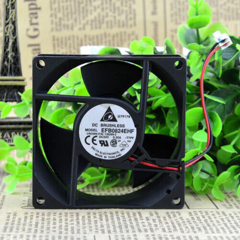 

L for Delta Cooling Fan EFB0824EHF DC24V 0.35A 8032 80*80*32mm 2-Wires 24V 0.35A