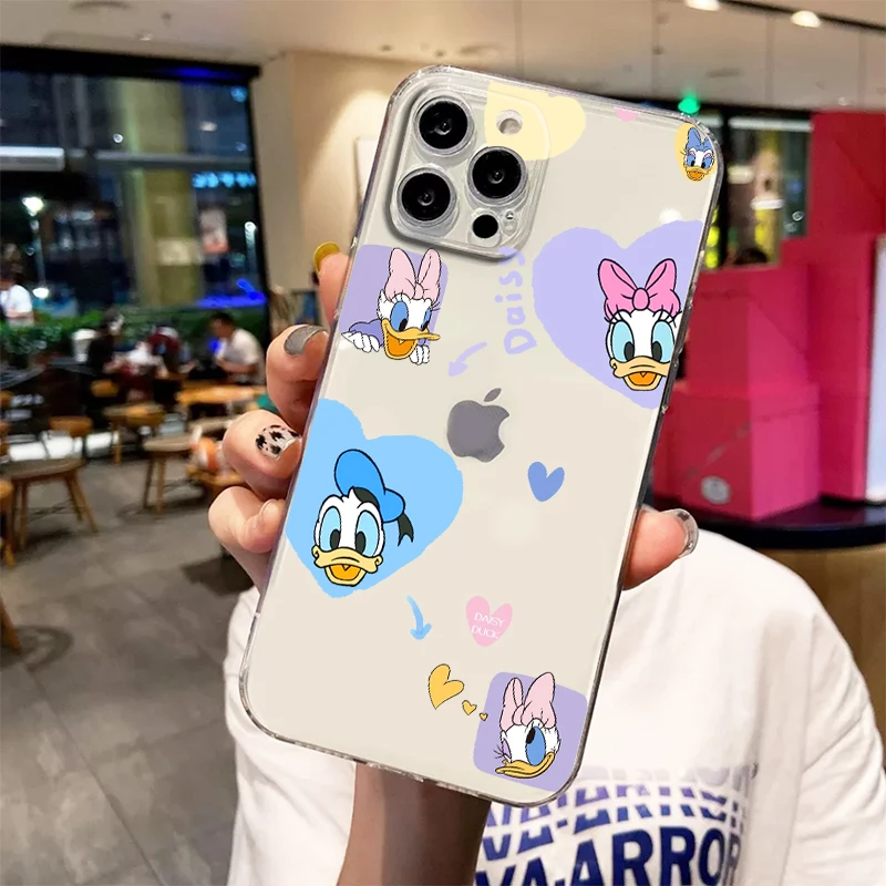 Disney Daisy Duck Cute Transparent Phone Case For Apple iPhone 14 13 12 11 Mini XS XR X Pro MAX 8 7 6 Plus SE 2020 Cover Capa