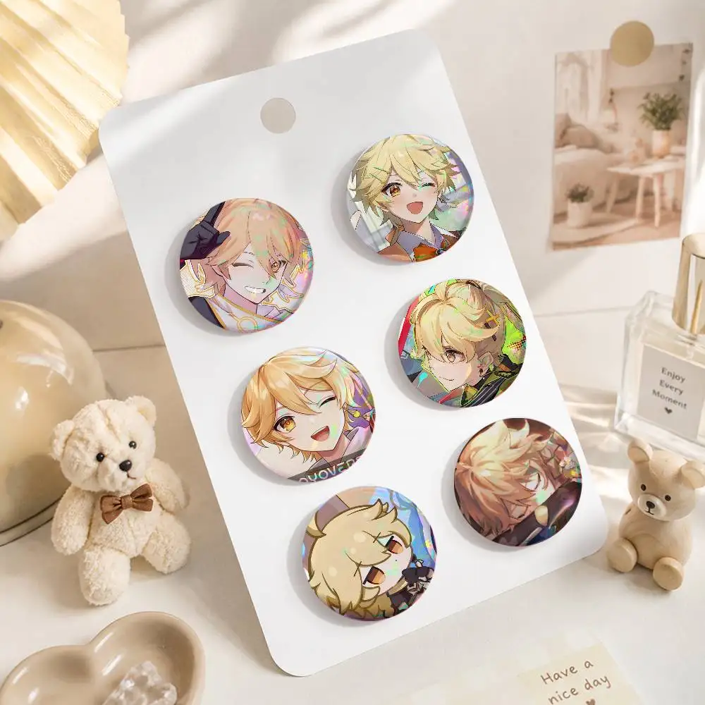 AetS-hA-er Cute Cool Round Pin Badge Set For Anime Game Music Cartoon Fans Backpack Denim Jacket Hat Decoration