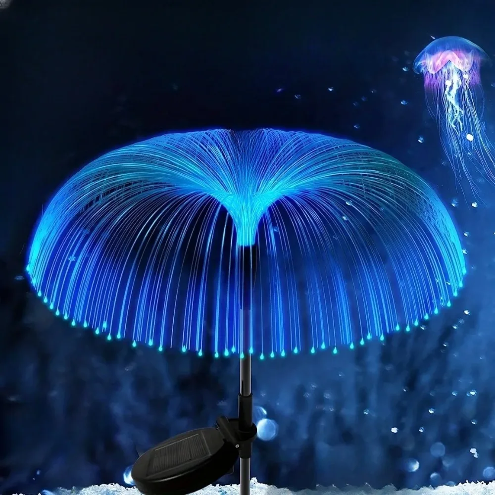 Cortile esterno impermeabile Via natalizia Prato Decorazione della festa nuziale Lampada da fiori a energia solare Luci da giardino con meduse solari