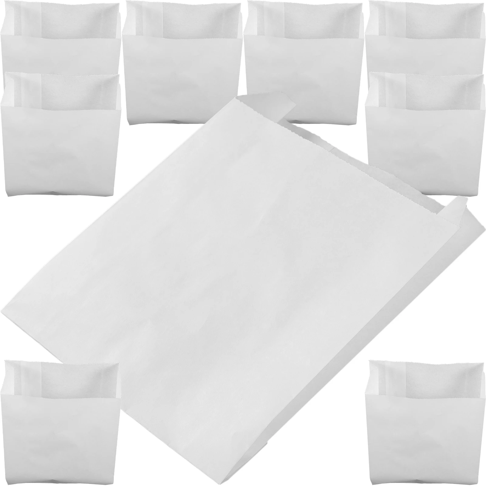 

100 Pcs Food Packaging Bags Takeaway Snack Paper Fried Wrapping Grocery Disposable Oil Proof Storage Portable Travel Picnic