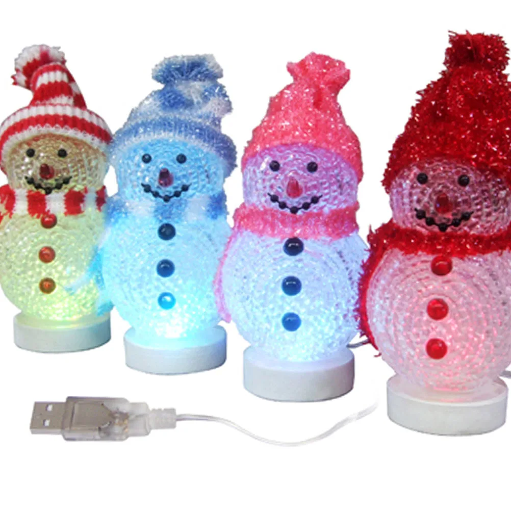 2 قطعة USB شحن ثلج ضوء الليل عيد الميلاد LED الملونة متوهجة مصباح لغرفة النوم غرفة المعيشة عيد الميلاد الطرف الديكور