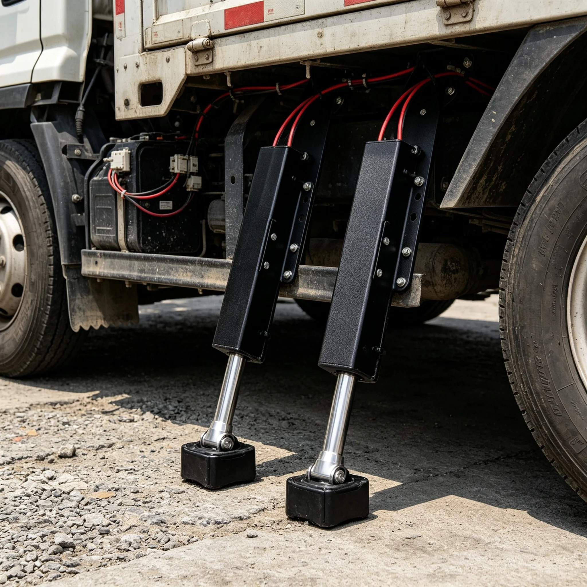 RC 1/14 Lifting Supporting Legs for Tamiya Hydraulic Excavator Loader Dump Truck for SCANIA MAN VOLVO Trailer Tipper DIY Parts