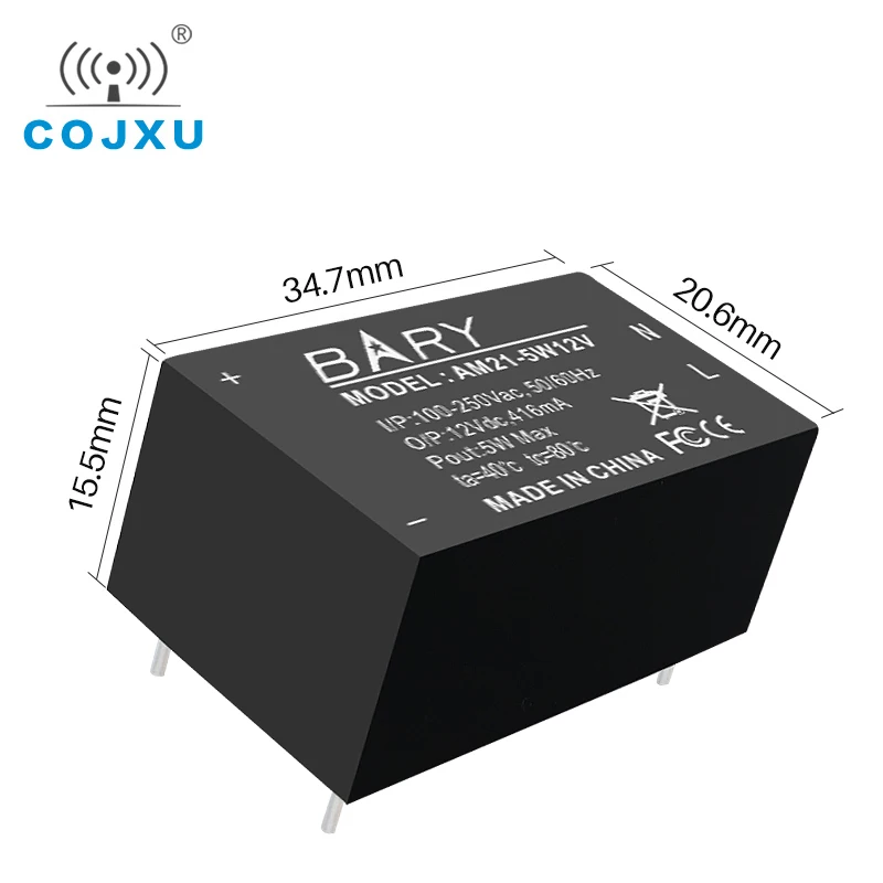 AC-DC Buck Power Supply Module 100V 250V To 5V 5W 416mA Step-down Voltage AC Isolation Stabilized cojxu AM21-5W12V