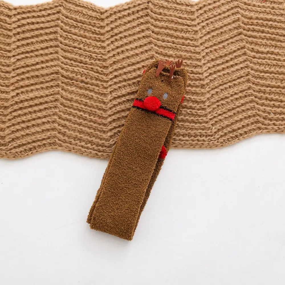 

Women Snowman Elk Coral Fleece Christmas Gift Santa Claus Ladies Hosiery Floor Socks Christmas Stockings Cotton Calf Socks