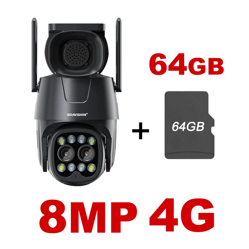 Ip Camera Wifi/4G Sim-kaart Ptz Hd 4MP 8MP Dual Lens 2.8Mm-8Mm 10X Zoom Outdoor ai Menselijk Tracking Kleur Nachtzicht Audio Security Camera