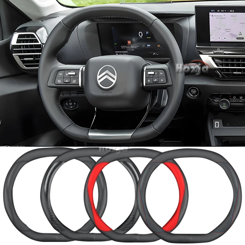 

Leather Car Steering Wheel Cover for C5 Aircross 2018 2019 2020 2021 2022 2023 2024 Non-slip Auto Interior Accessories