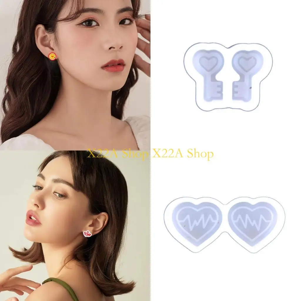 

Unique Fashionable Earring Heart Silicone Mould Set Accessory Portable for Stylish Jewelry Making Resin Casting Set