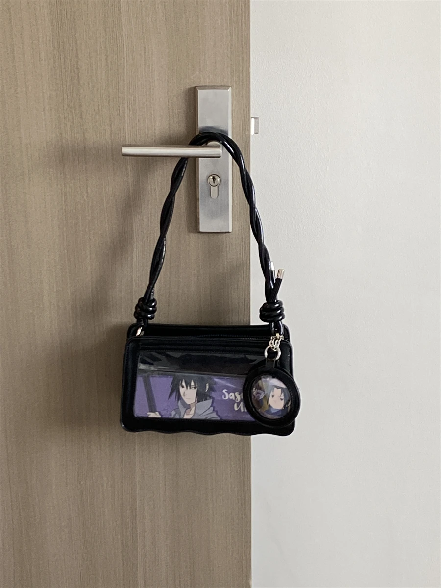 

Xiuya Black Shoulder Bag for Women Transparent Luxury Designer Casual Ita Bag Solid Color Daily Literary Square Female Handbag