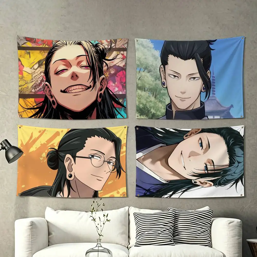 Cartoon Character Suguru Geto Flags Wall Hanging Tapestry Outdoor Garage Room Decorative flag