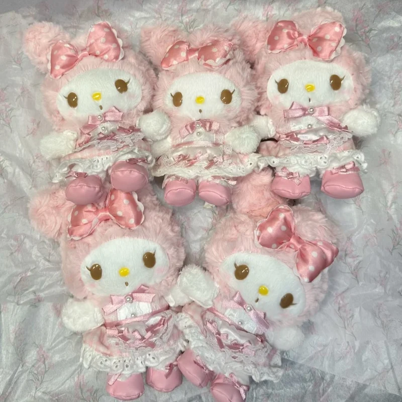 خمر البولكا خادمة بلدي ميلودي بوتي الشفاه الوردي تنورة دانتيل ميلودي محشوة أفخم دمية لعبة المفاتيح الحلو البيانو ألعاب من نسيج مخملي قلادة