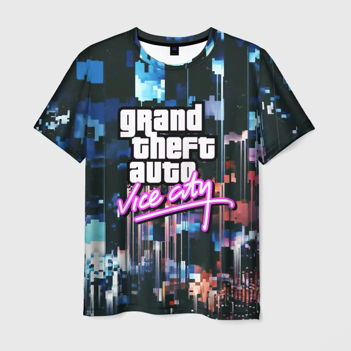 Newest Games Grand Theft Auto Vice City Pattern T-Shirts 3D Summer Men\'s Hip hop Trend GTA VI Short Sleeve T shirt Oversized Top