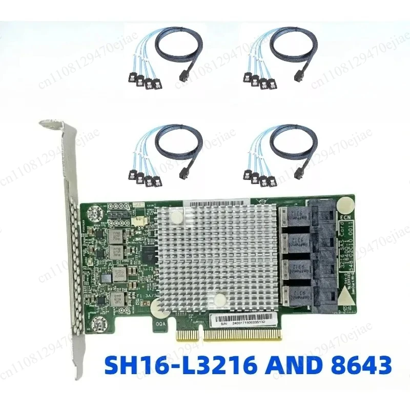 Original SH16-L3216 9305-16i HBA Card - 12Gb/s SAS3008 PCIe to 4x SFF-8643 Pass-Through Expansion Card