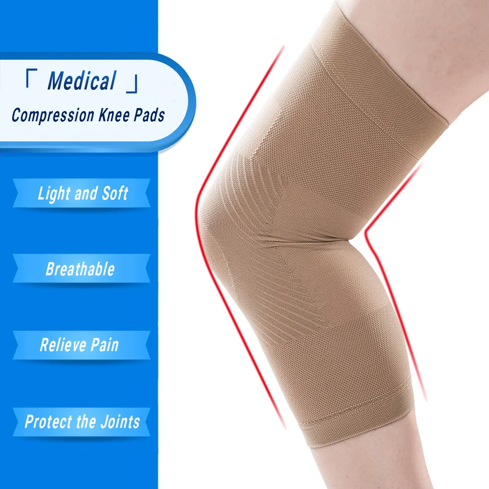 1 Paar Unisex Medizinische Beinbandagen Kompressions-Knieschoner zur Linderung von Gelenkschmerzen, Verletzungen, Sport, Gelenkstütze, Athletik-Bandage – Detail 1