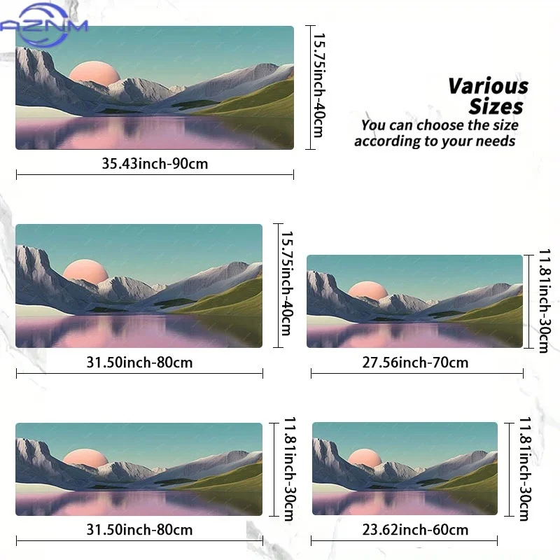 Mouse Pad with Snow - Capped Mountain Landscape, Rubber Material, Multiple Specifications Available, Ideal for Programmers & Gam