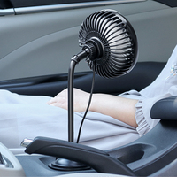 USB Powerful Quiet Car Cooling Fan Rotatable Portable Car Cup Holder Fan for Car Van Truck SUV RV