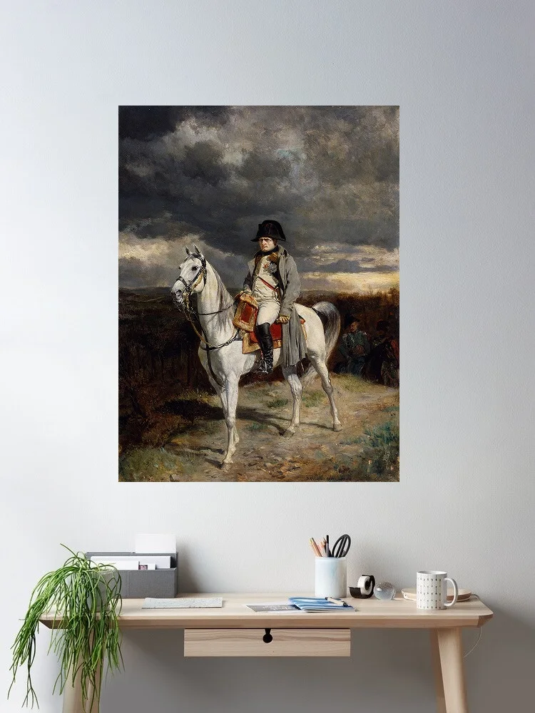 Meissonier: 1814 Giclee Painting, Art Print Canvas Poster, Living Room Decor, Home Wall Picture