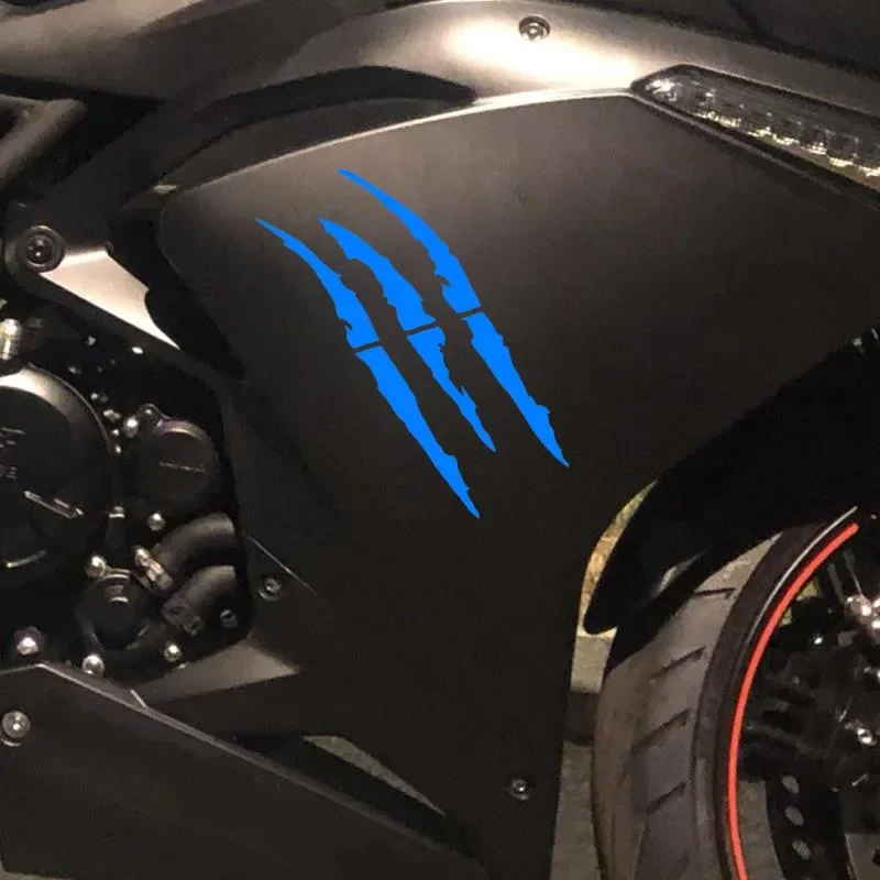 personality Motorcycle Car Sticker Universal Monster Claw Scratched Stripe Decal Marker Reflective Waterproof Moto Decoration Ac