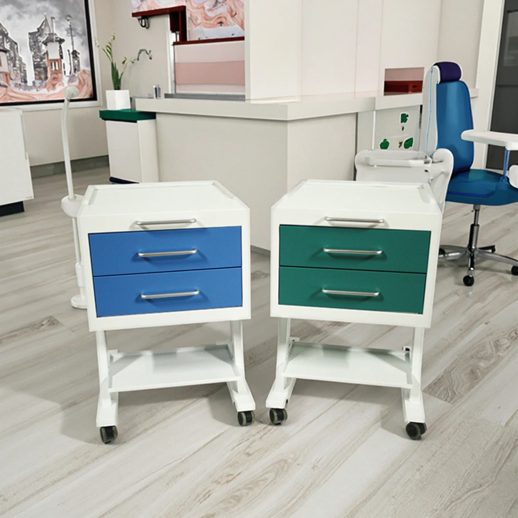 Mobile 2-Drawer Dental Cabinet - Factory Direct Medical Storage Organizer for Clinic Equipment