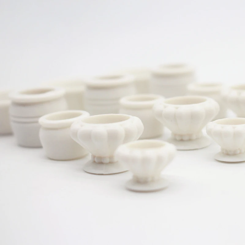 โมเดลกระถางต้นไม้จำลอง ชุด 5 ชิ้น เหมาะสำหรับตกแต่งบ้านตุ๊กตา อุปกรณ์เสริมขนาดเล็ก