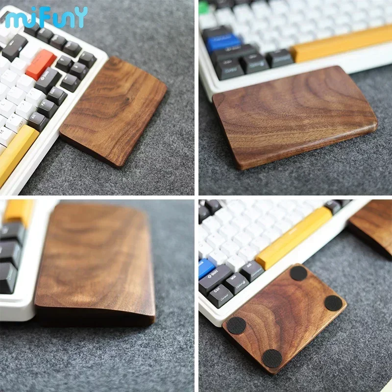 MiFuny Split Keyboard wrist Rest Original One Hand Wooden Wrist Rest Ergonomic for 65% 75% 98/104key Alice Mechanical Keyboards