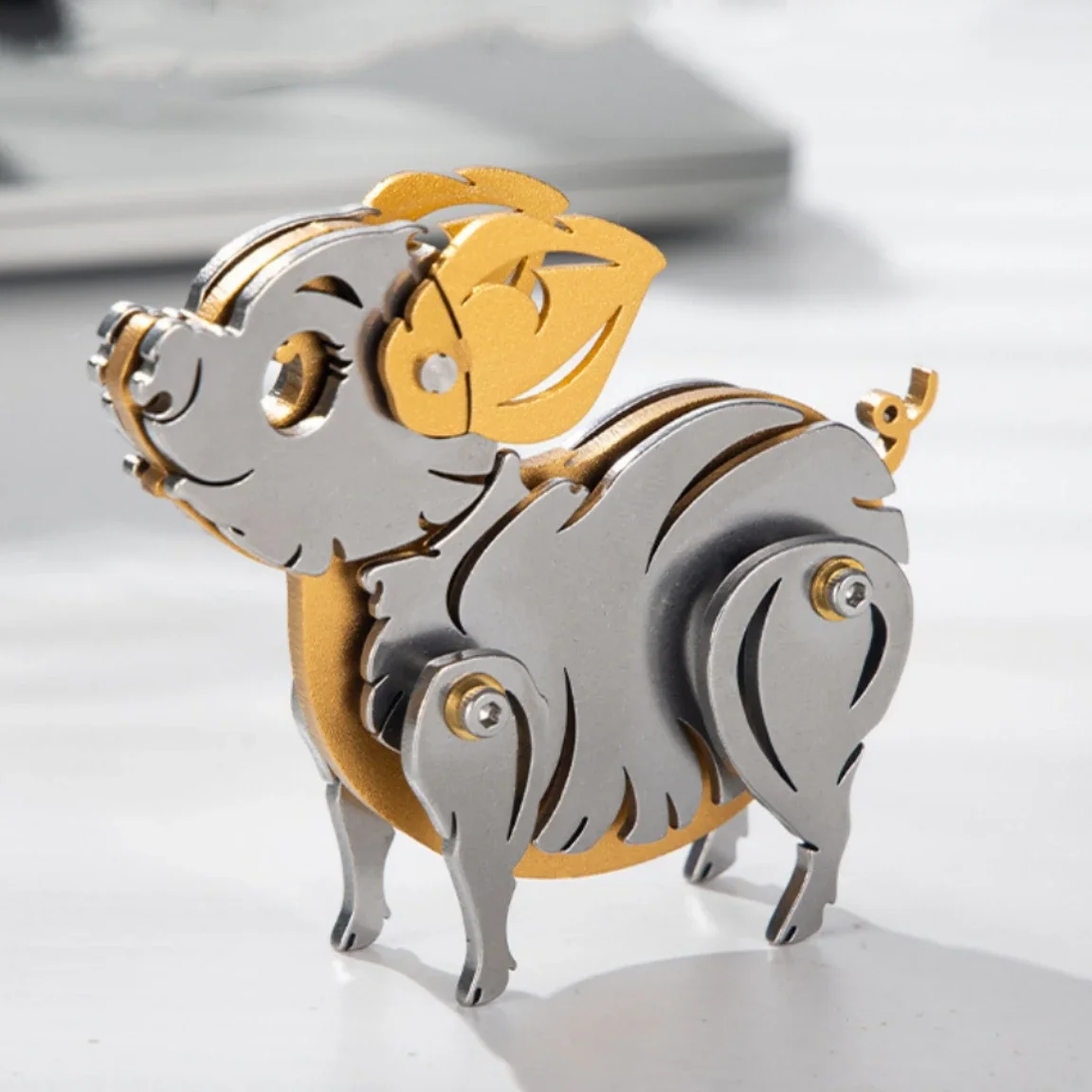 

3D Puzzles Pig Metal Model Building Kits Mechanical Animals Jigsaw DIY Assembly Toy for Adults Children Gift