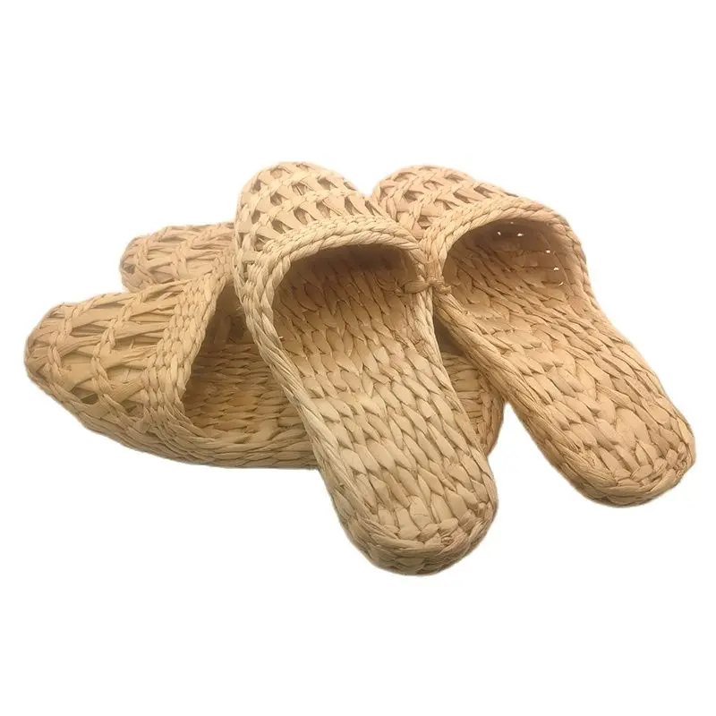 Jarycorn 2023 Summer Fashion Unisex Home Women\'S Straw Slippers New Couple Cane Shoes Handmade Natural Style Comfortable Sandals