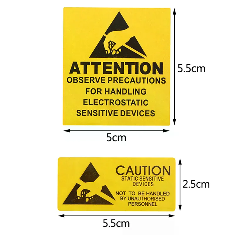 40Pcs ESD Warning Labels Adhesive Caution Stickers Static Sensitive Electronic Components Reminder Sticky Labels