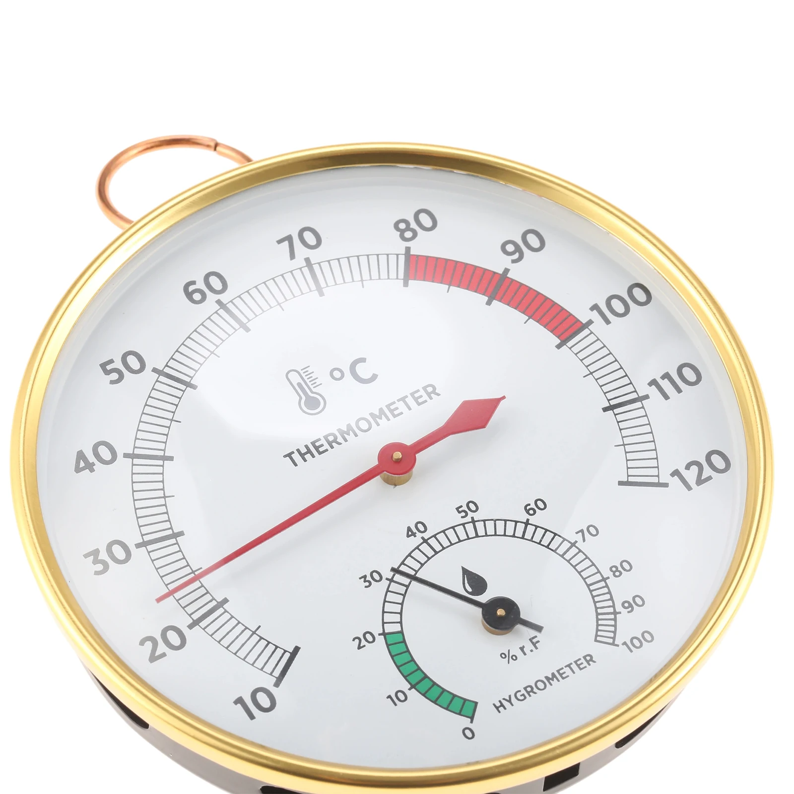 1pc Thermometer Hygrometer Wall Hanging Stainless Steel for Indoor Outdoor Home Sauna Room Temperature Humidity Tester Monitor