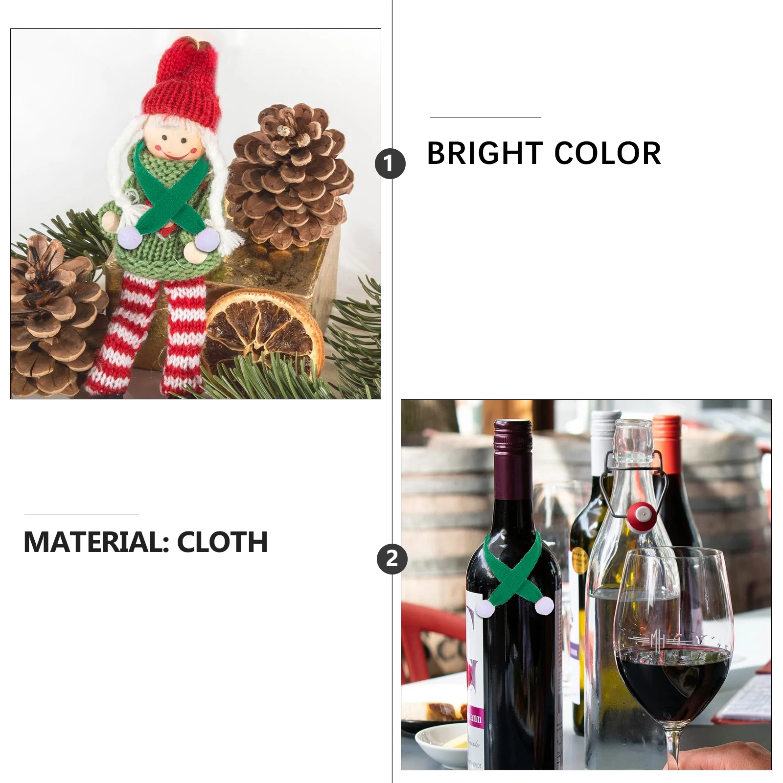 

Adorable Mini Decorative Scarfs Christmas Accessories Lightweight Knitted Neckerchiefs For Pets Portable Festive Ornaments