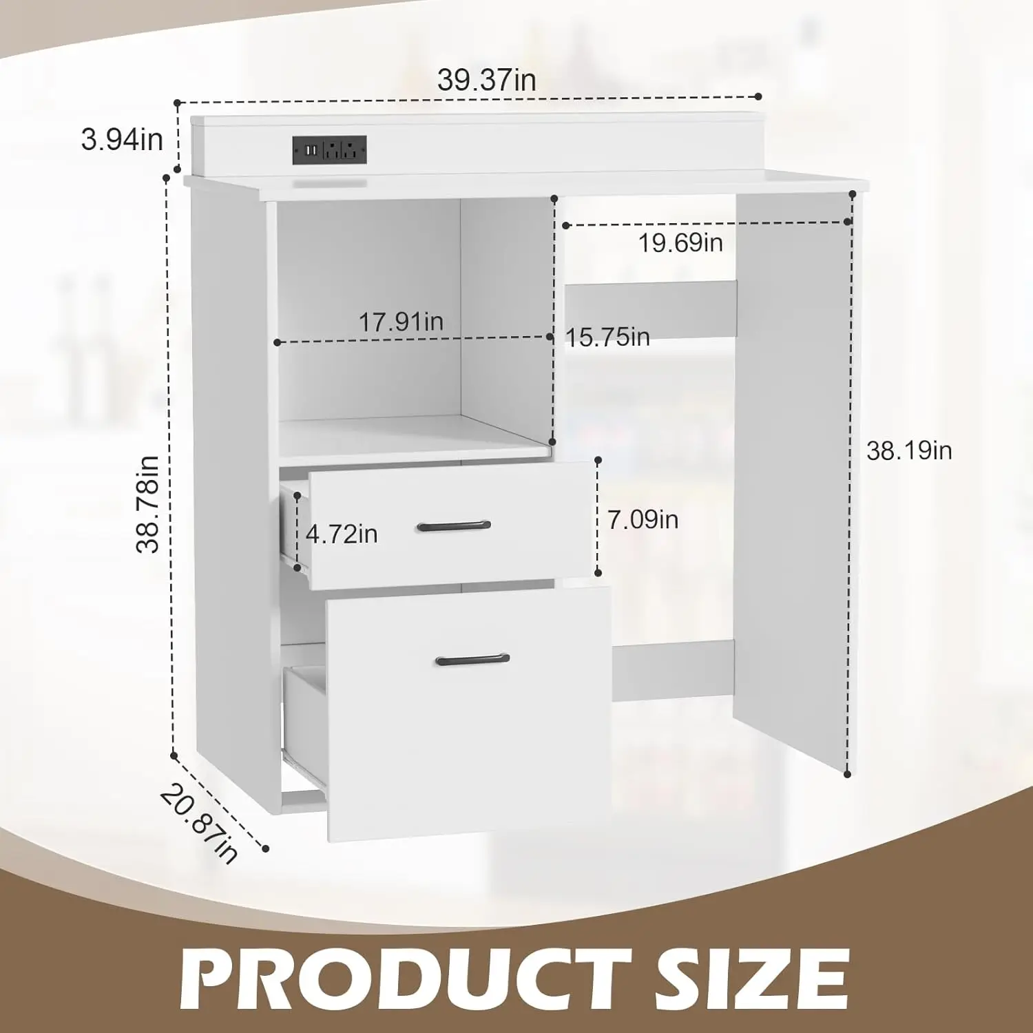 قهوة مع مساحة ثلاجة صغيرة، حامل ثلاجة صغير مع مساحة تخزين ومخرج طاقة، خزانة نبيذ مشروبات الخمور مع رف ميكروويف للمجموعة