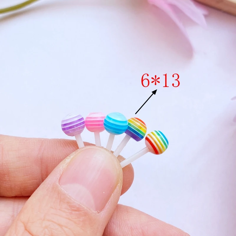 30pcs new food toy lollipop color nail art cartoon 3D three-dimensional simulation colorful candy cream glue resin accessories