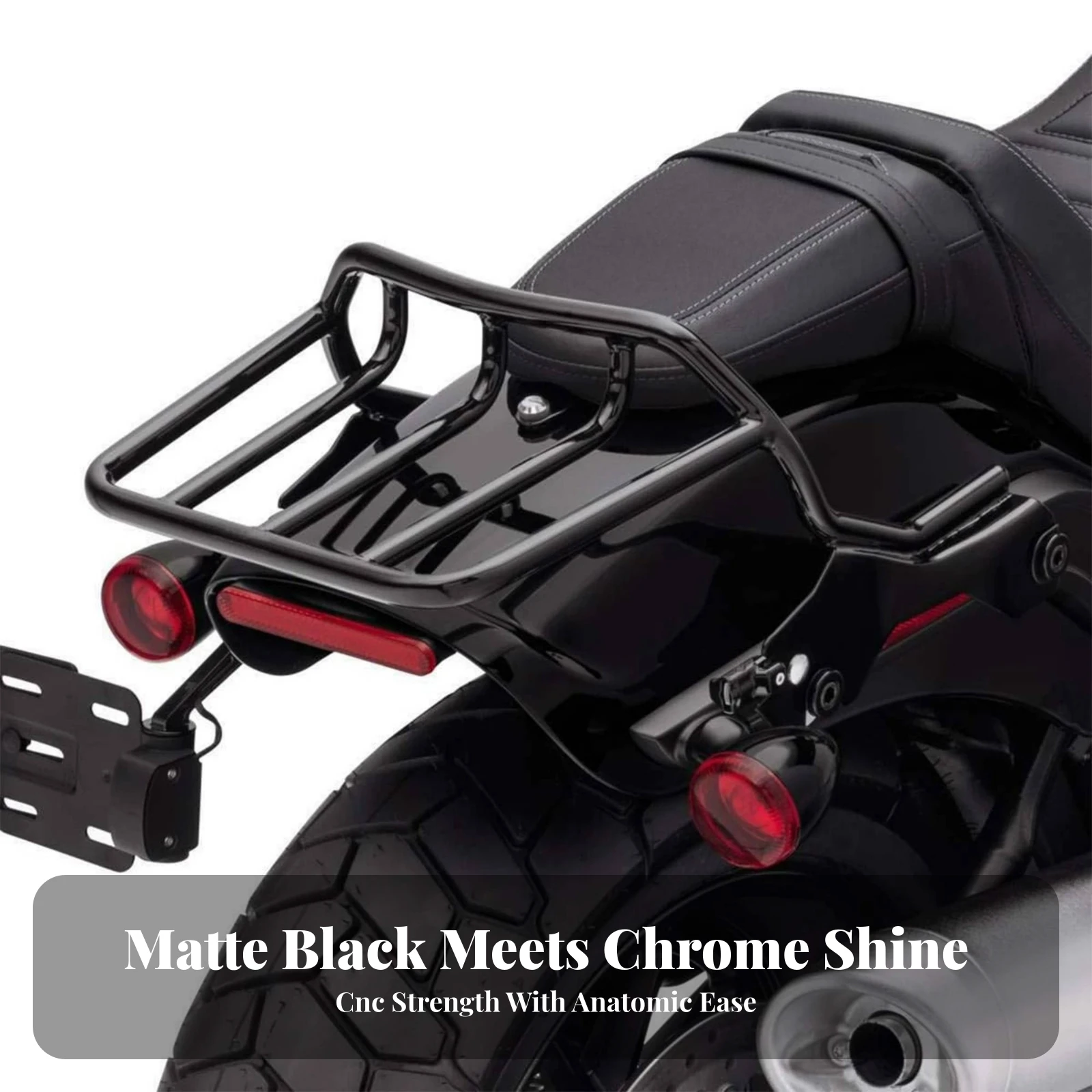 Motorcycle Backrest with Luggage Rack Comfortable Passenger Backrest with Rack Detachable Sissy Bar Padded Stable for Passengers