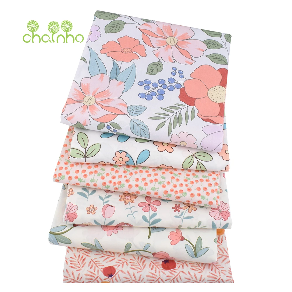 

Chainho,Newest Pink Floral Printed Twill Cotton Fabric,Patchwork Cloth,DIY Sewing Quilting Home Textiles Material For Baby&Child