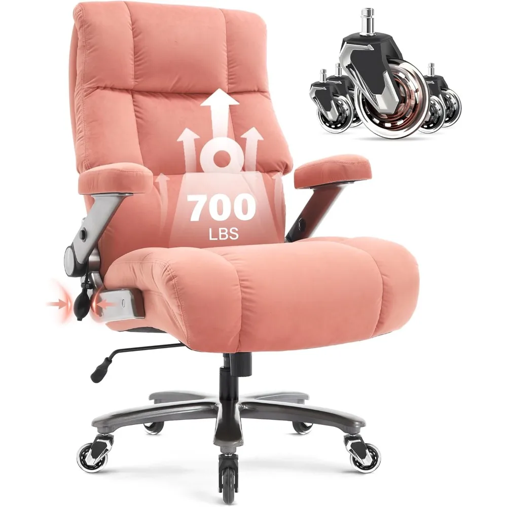Office Chair 700lbs,with Adjustable Lumbar Support,Heavy Duty Quiet Wheels Metal Base