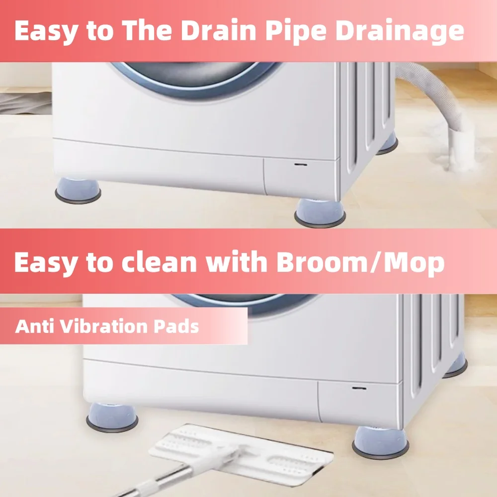 4Pcs Washing Machine Anti-vibration Foot Pad Rubber Slipstop Silent Supportor Furniture Leveling Foot Pads Household Accessories image 5