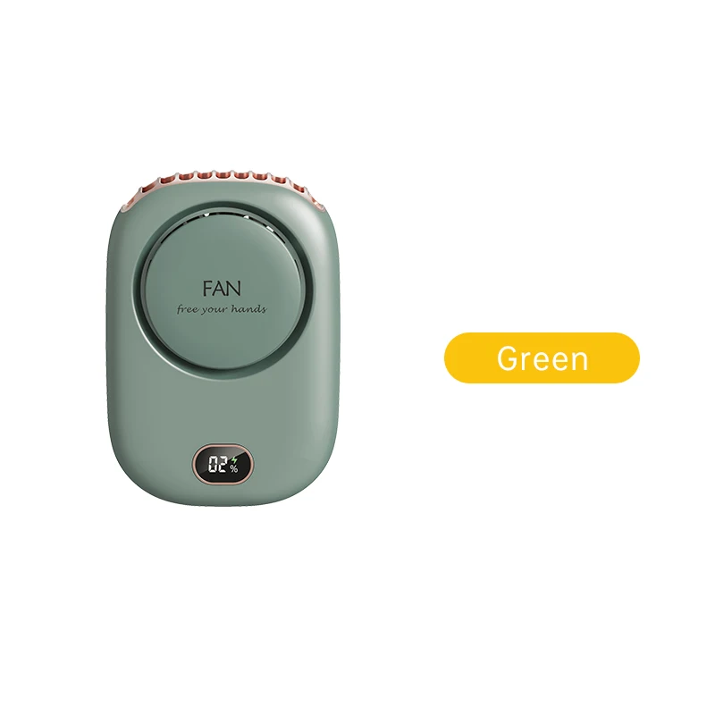 Vissko draagbare hangende nekventilator, miniventilatoren met verstelbaar koord, bladloze USB oplaadbare sportkoelventilator voor kinderen op reis